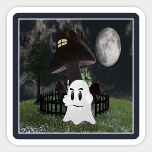 Halloween fanged ghost Sticker